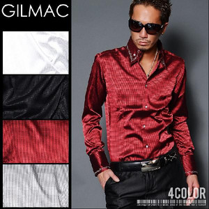 Gilmac ドレスシャツ メンズシャツ ホスト系シャツ サテンシャツ 激安 メンズ お兄系 ホスト ファッション お得商品
